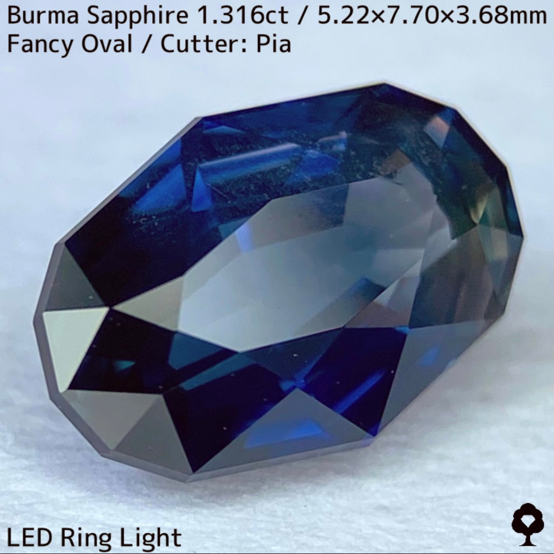 ビルマ産サファイア1.316ct★原石からつくった絶妙な色合いとシルキーさの色だまりが面白い逸品