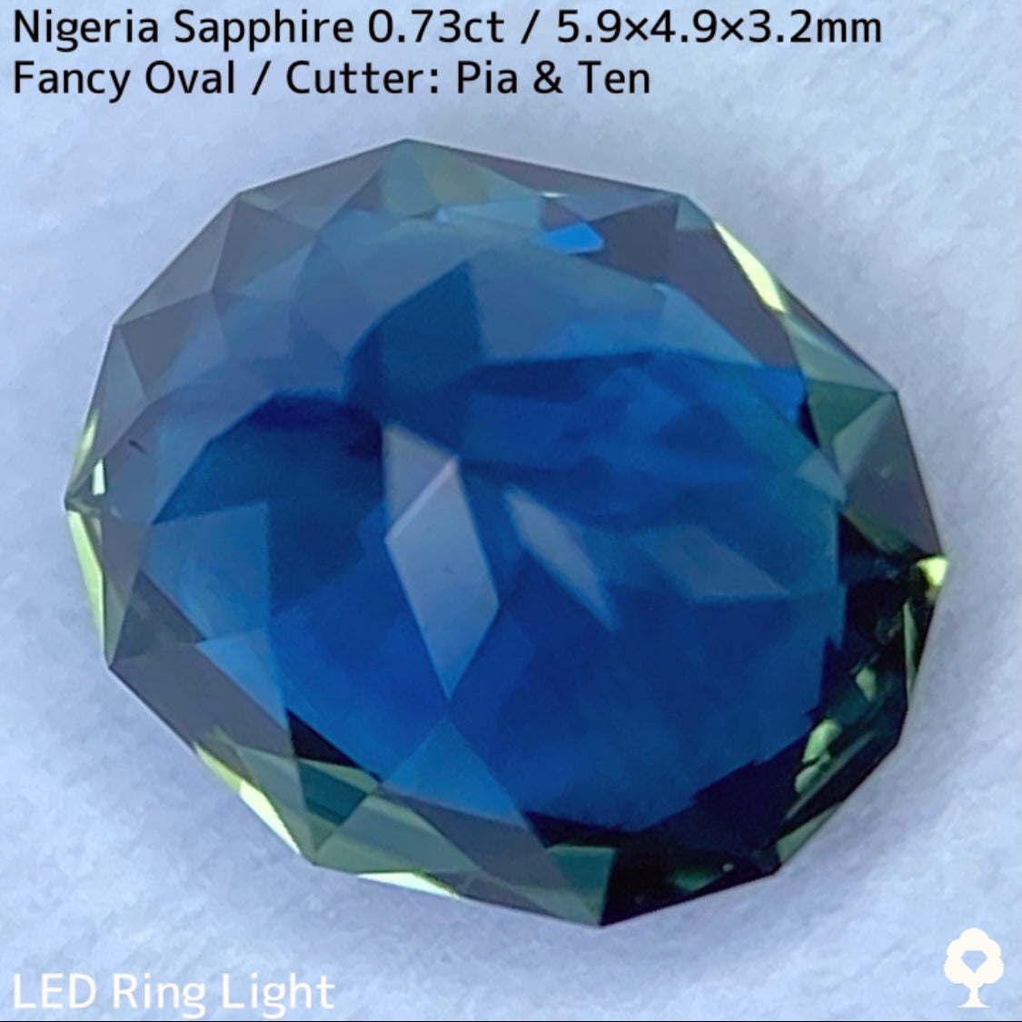 ナイジェリア産サファイア0.73ct★コーンフラワーブルーとグリーンが混ざり合う美色美結晶のティールインディゴ