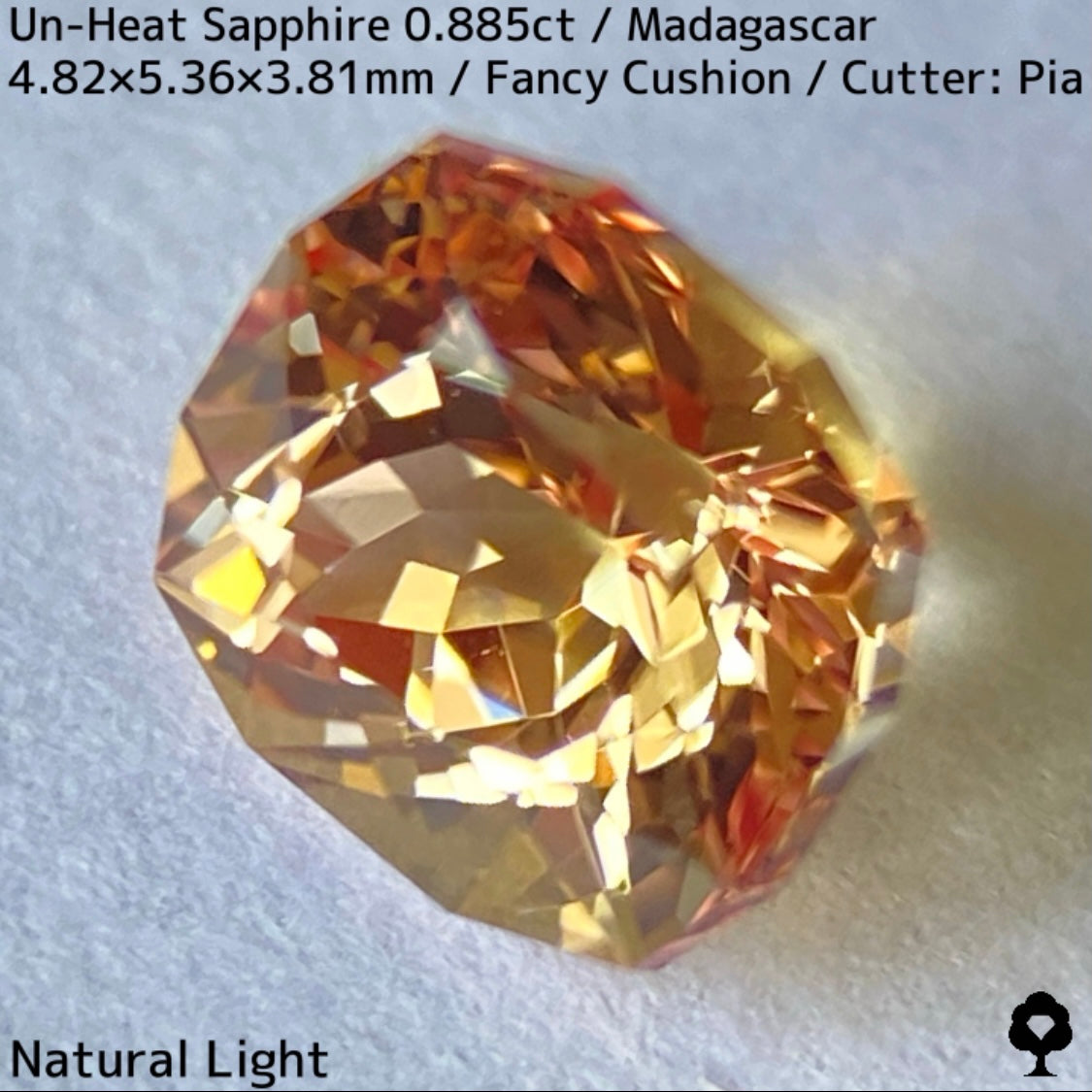 マダガスカル産非加熱サファイア0.885ct★インペリアルトパーズの様なシェリー感ある品と風格ある一石