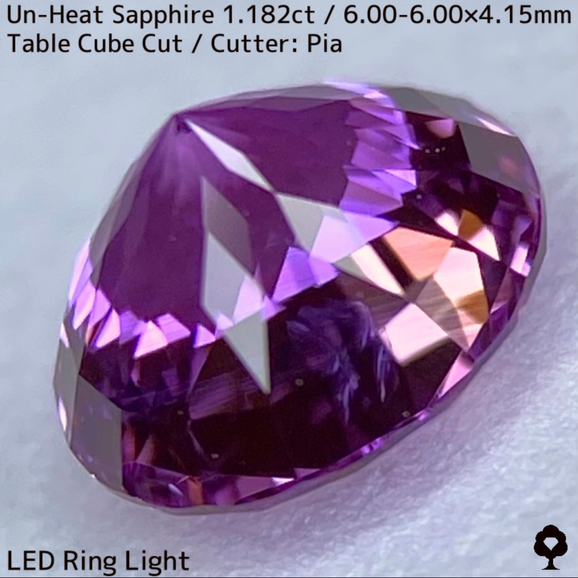 スリランカ産非加熱サファイア1.182ct★パープルとピンクが燃えさかる満開のフラワーカット