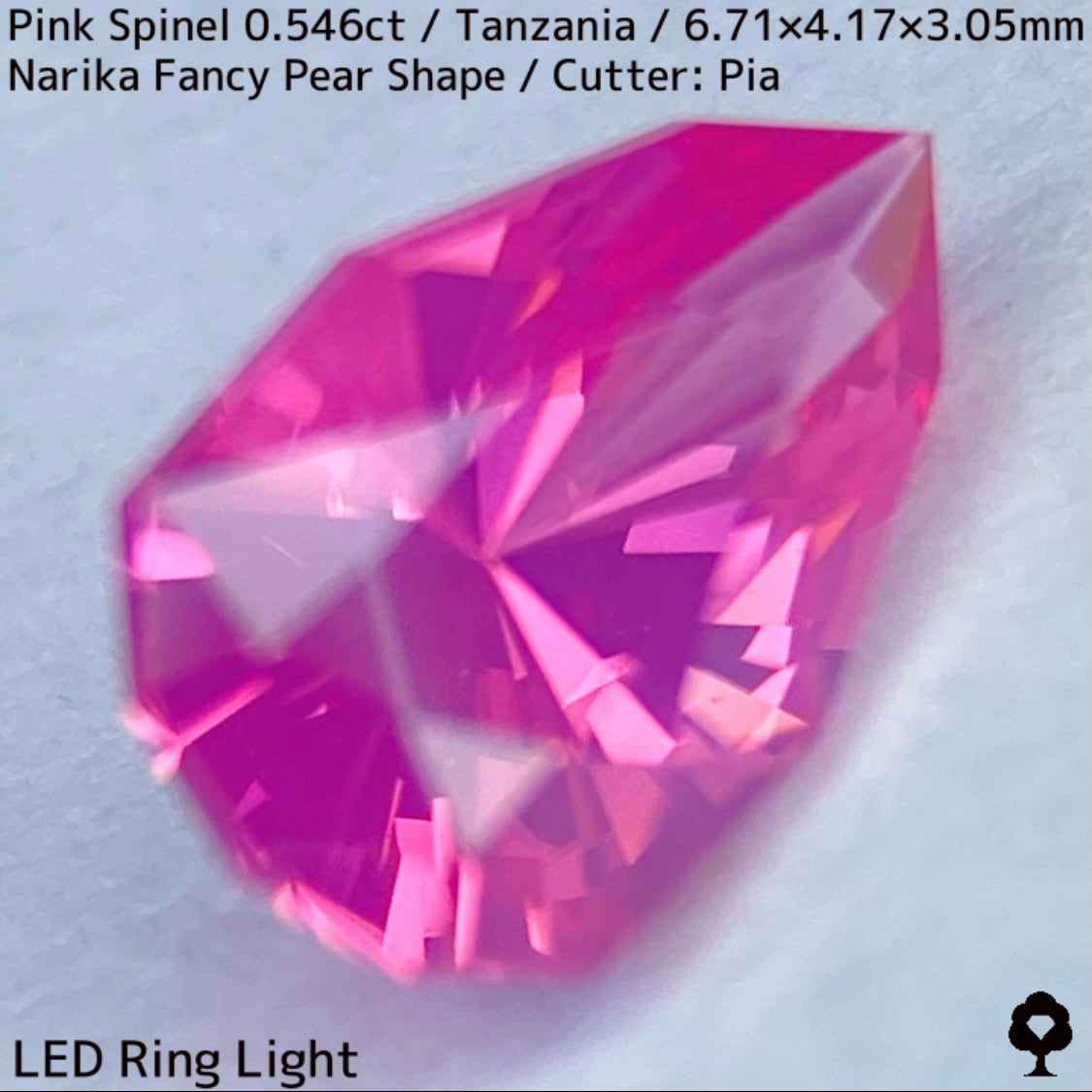 タンザニア産ピンクスピネル0.546ct★シルキーネオンのたまらない美色ピンクナリカーペアシェイプ