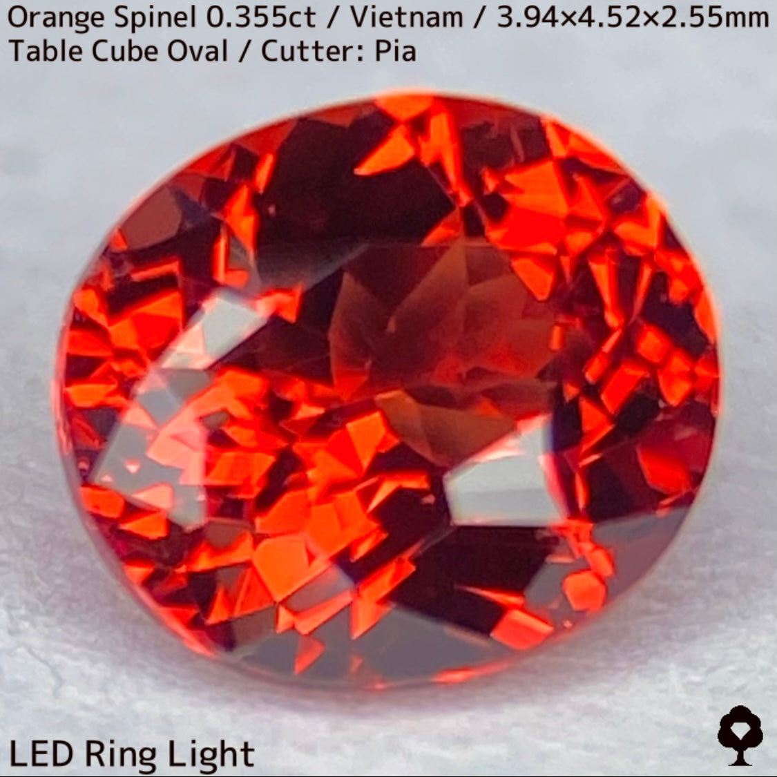ベトナム産オレンジスピネル0.355ct★ハンパじゃない強烈なネオンオレンジの超美結晶一級品