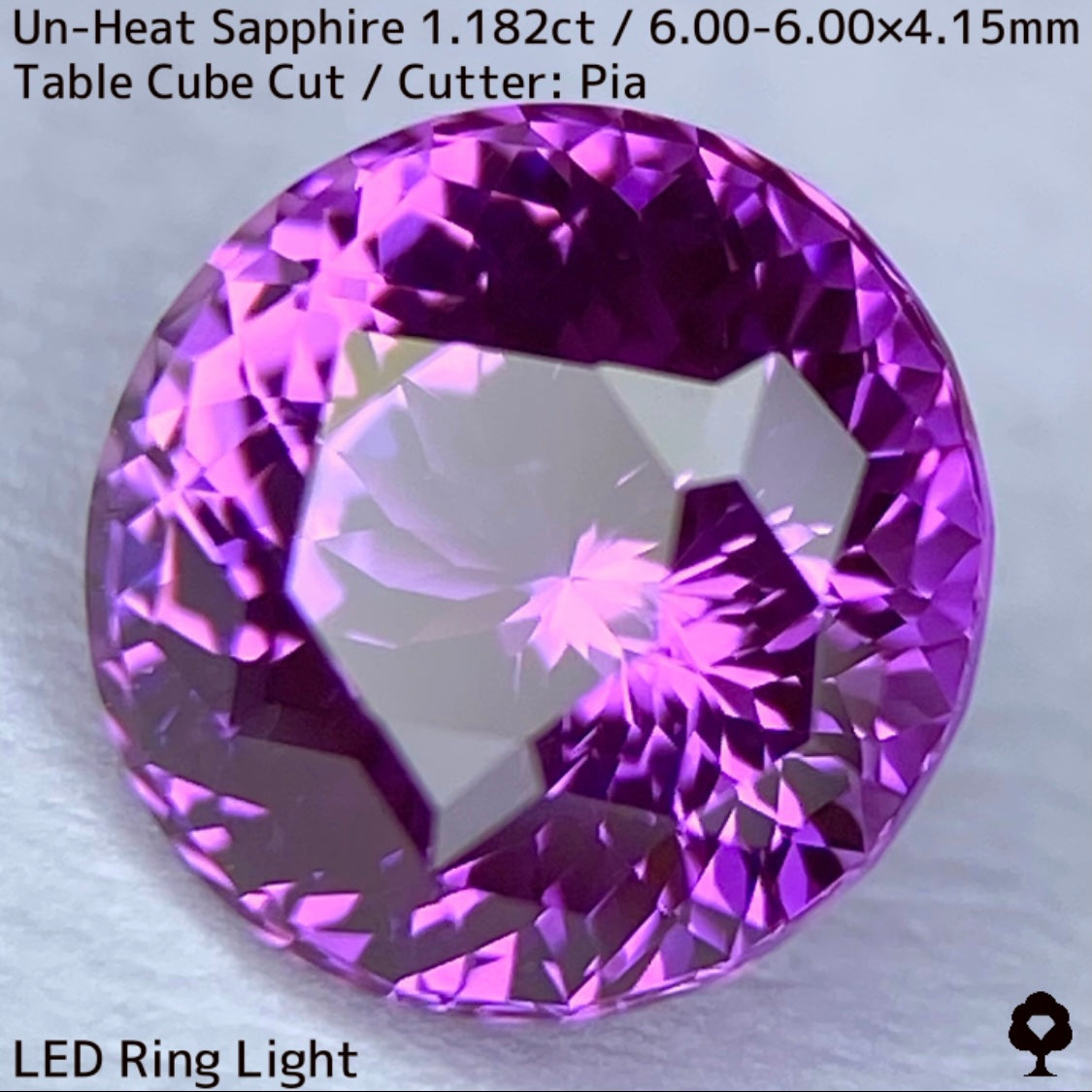 スリランカ産非加熱サファイア1.182ct★パープルとピンクが燃えさかる満開のフラワーカット