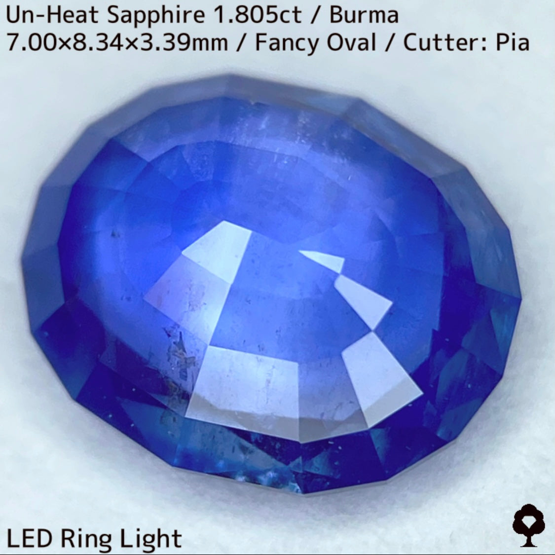 ビルマ産非加熱サファイア1.805ct★シルクとカラーバンド流れるシルキーブルー美しい逸品