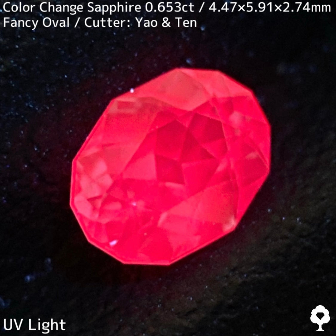 カラーチェンジサファイア0.653ct★クリア過ぎてテリツヤも抜群★タンザナイトのような美色でカラーチェンジ&蛍光