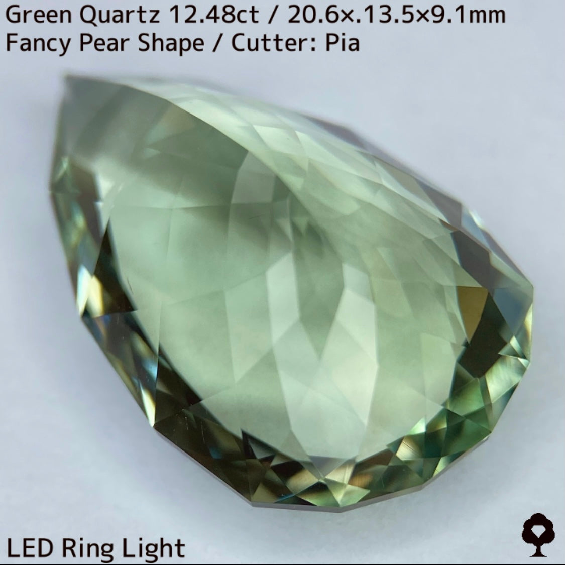グリーンクォーツ12.48ct★圧倒的煌めきを放つ美結晶巨石はプリズムファイアー楽しめる