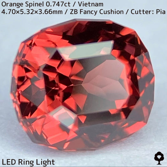 ベトナム産オレンジスピネル0.747ct★深みあるネオンオレンジの煌めき放つ超美結晶