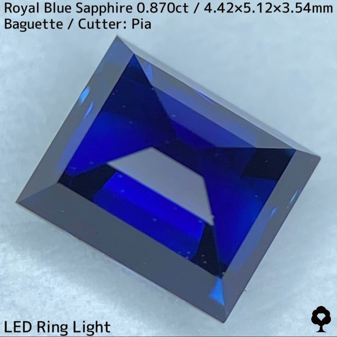 エチオピア産ロイヤルブルーサファイア0.870ct★シンプルなカットから湧き上がる鮮やかなロイヤルブルー★原石1.79ct付き
