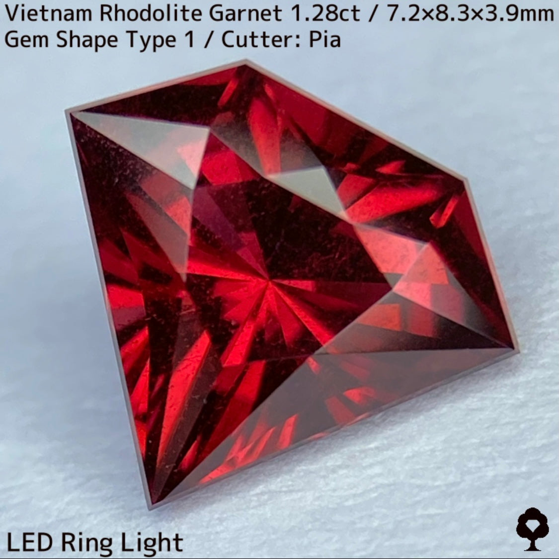 【お客さま専用】ベトナム産ロードライトガーネット1.28ct★バランス抜群の宝石形に仕上がったオレンジ強めの美色ロードカラー