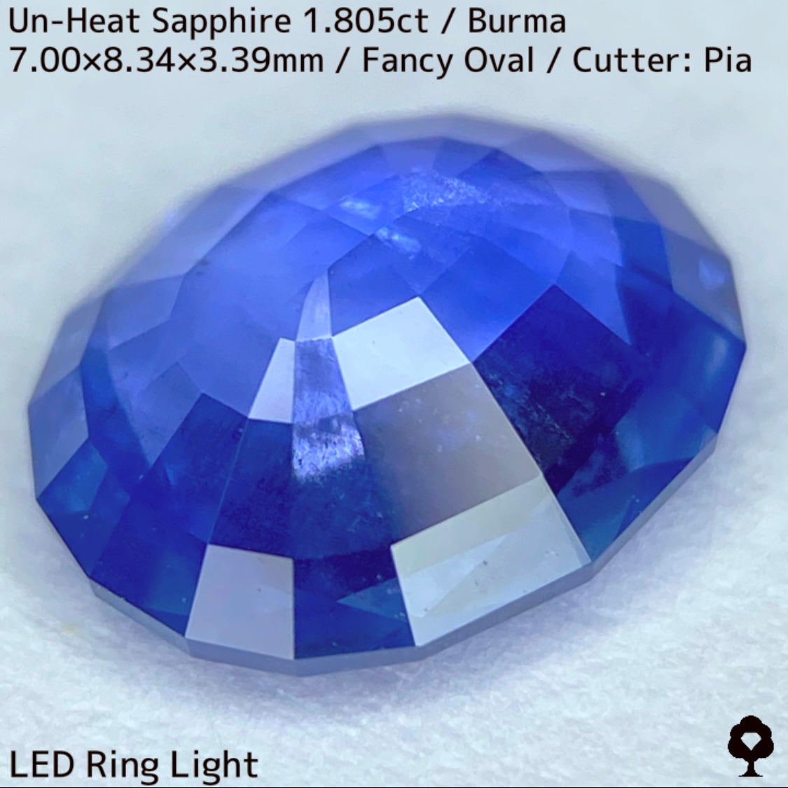 ビルマ産非加熱サファイア1.805ct★シルクとカラーバンド流れるシルキーブルー美しい逸品