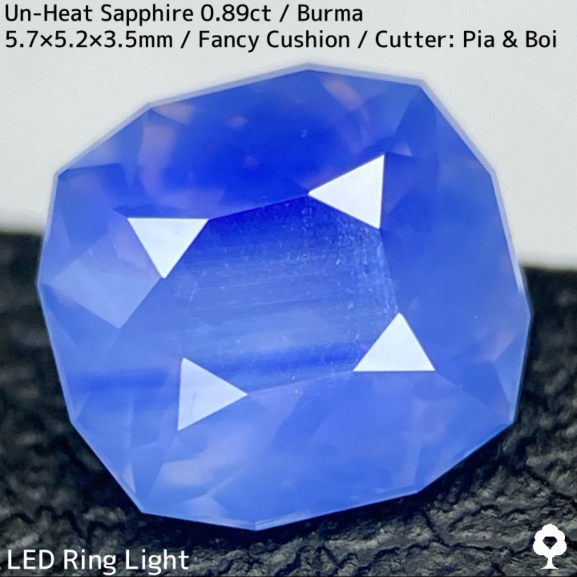 ビルマ産非加熱サファイア0.89ct★流れるシルクインクルと色だまりとピンクオレンジの煌めき美しい