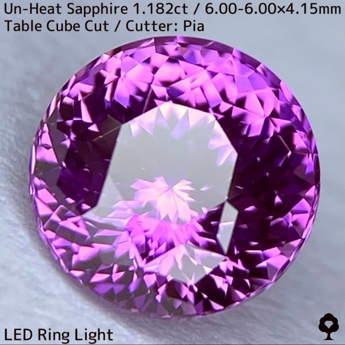 スリランカ産非加熱サファイア1.182ct★パープルとピンクが燃えさかる満開のフラワーカット