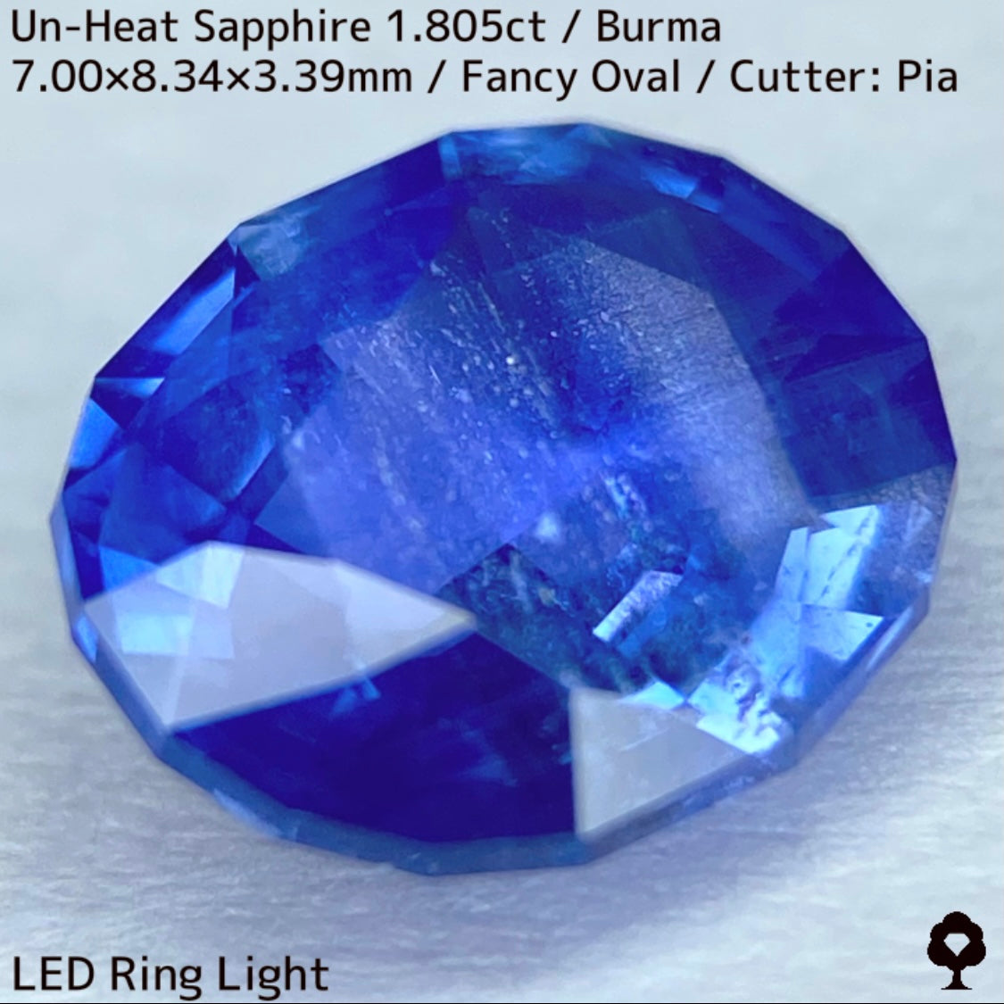 ビルマ産非加熱サファイア1.805ct★シルクとカラーバンド流れるシルキーブルー美しい逸品