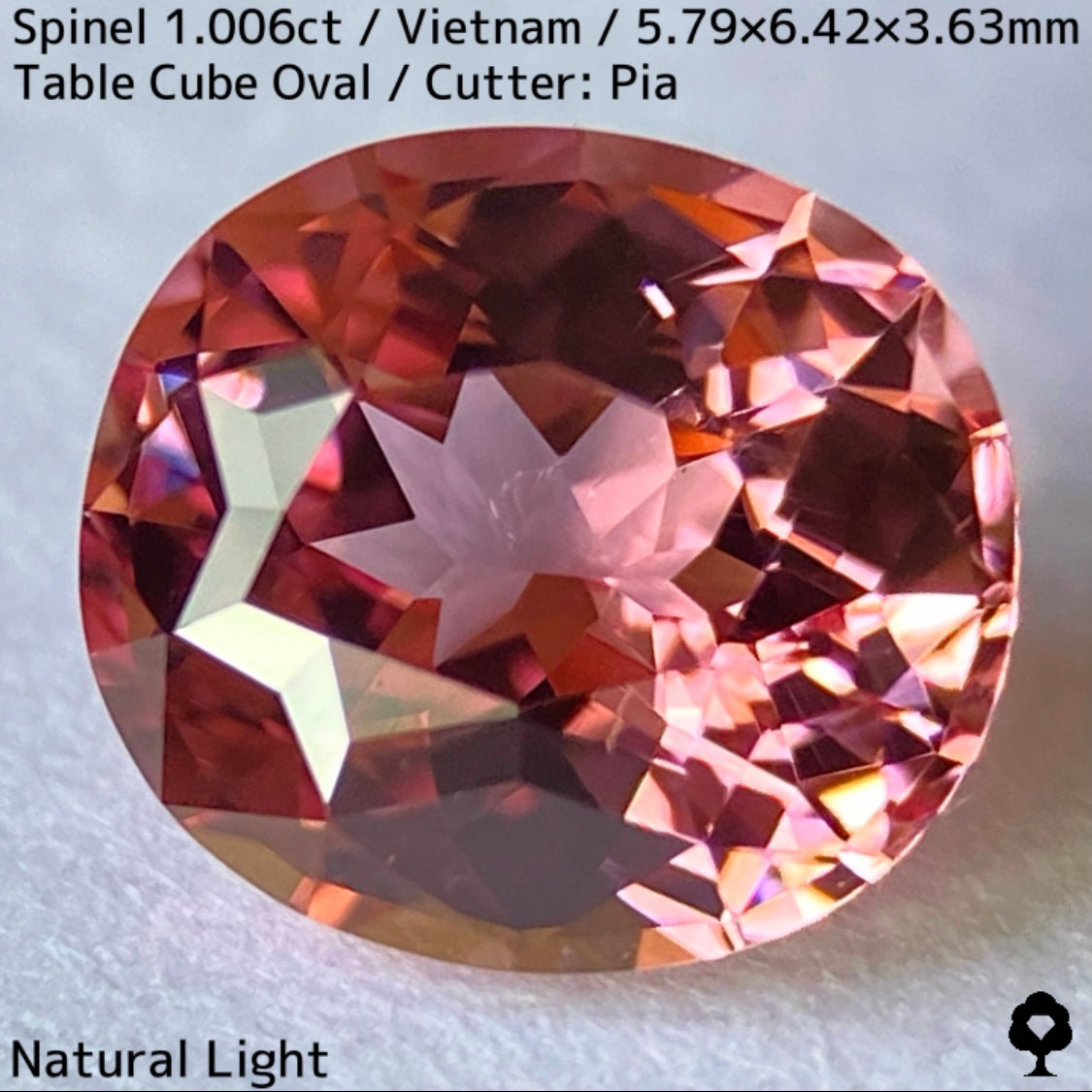ベトナム産スピネル1.006ct★パパラチァカラーの見事な1ctアップ美結晶の煌めき止まらない