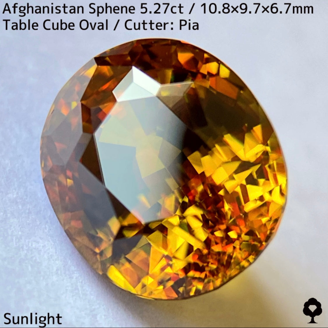 アフガニスタン産スフェーン 5.27ct★オレンジとゴールドが織りなすゴージャスな煌めき