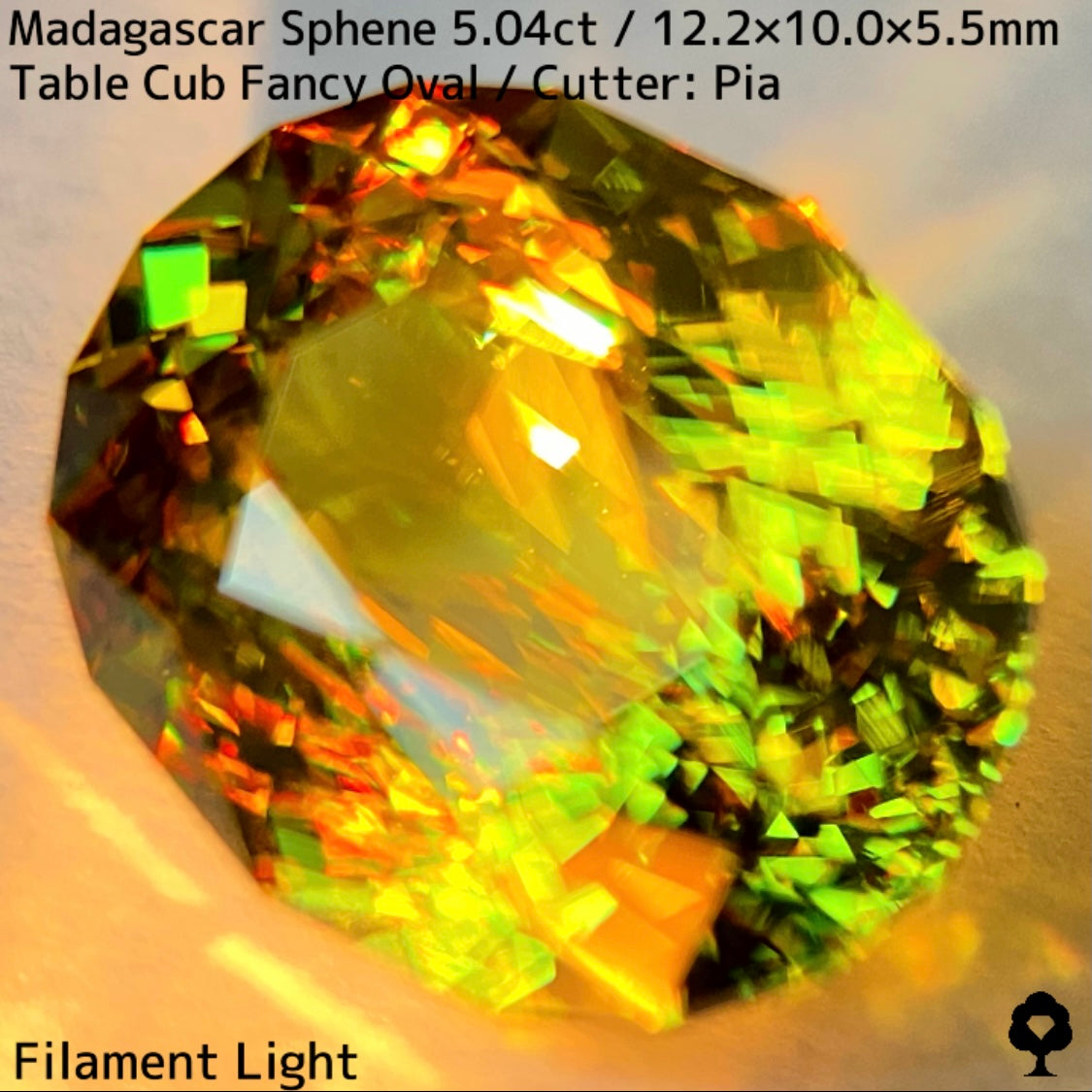 マダガスカル産スフェーン 5.041ct★イエローイッシュグリーンの爽やかで華やかなファイアー溢れる美結晶