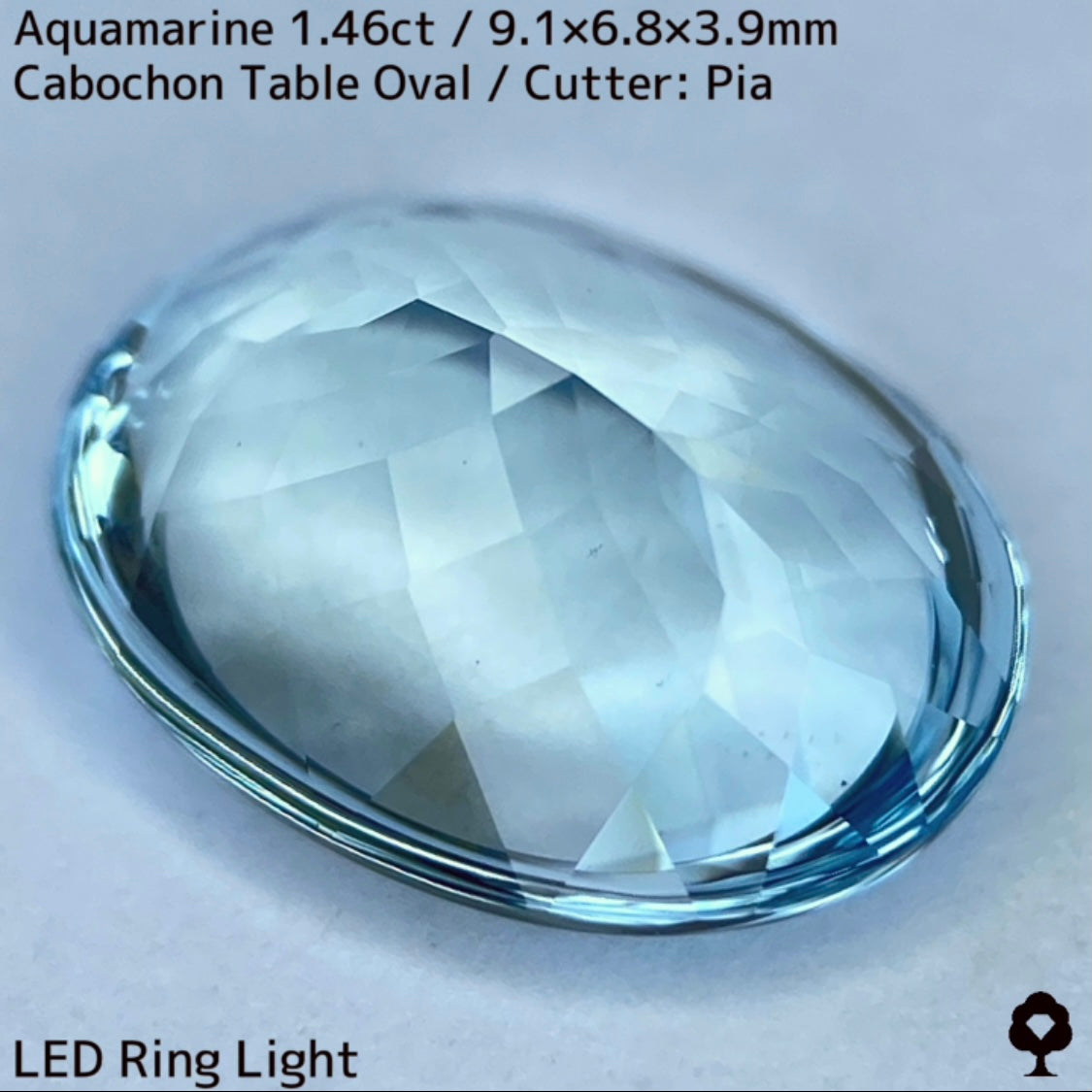 【3月誕生石プライス】アクアマリン1.47ct★マリンブルーの瑞々しい煌めきと相性抜群のバフトップテーブル