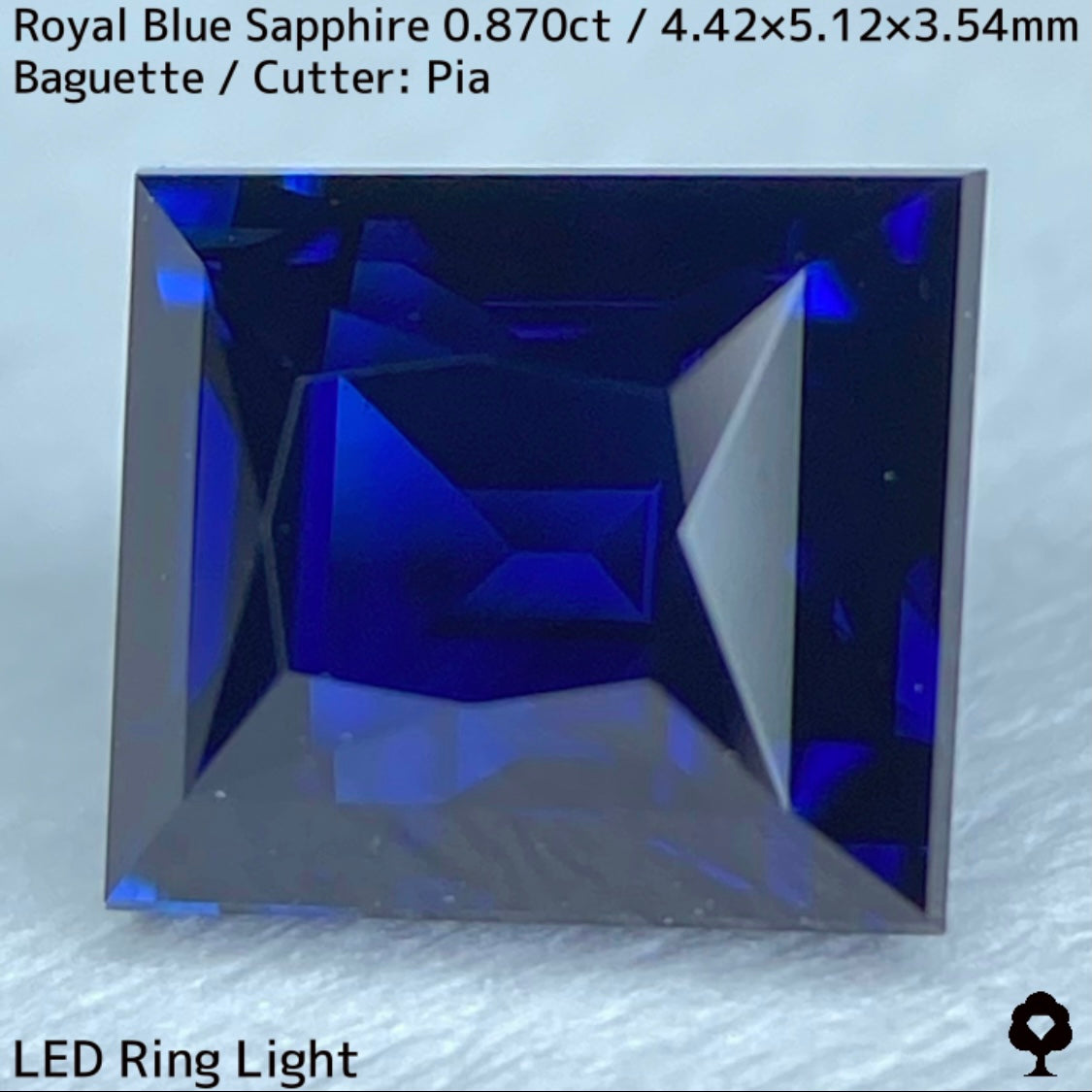 エチオピア産ロイヤルブルーサファイア0.870ct★シンプルなカットから湧き上がる鮮やかなロイヤルブルー★原石1.79ct付き