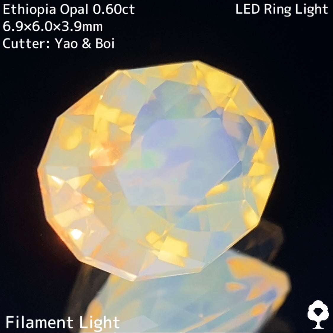 【10/1チャットプレキャンご当選者さま専用】イエローのテリとグリーン&ブルーの遊色コンビがキレイ★エチオピアオパール0.60ct