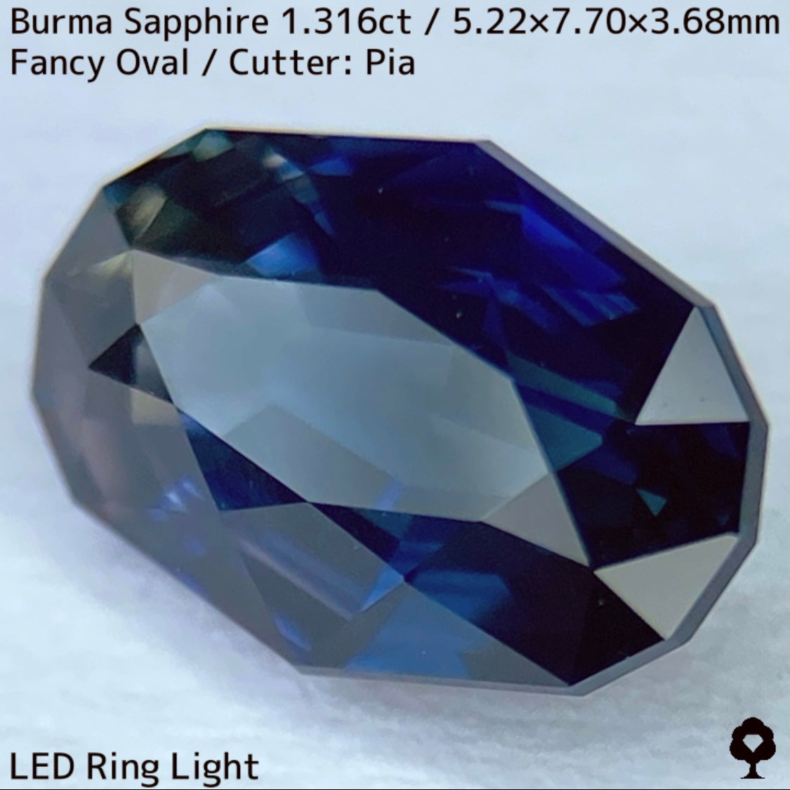 ビルマ産サファイア1.316ct★原石からつくった絶妙な色合いとシルキーさの色だまりが面白い逸品