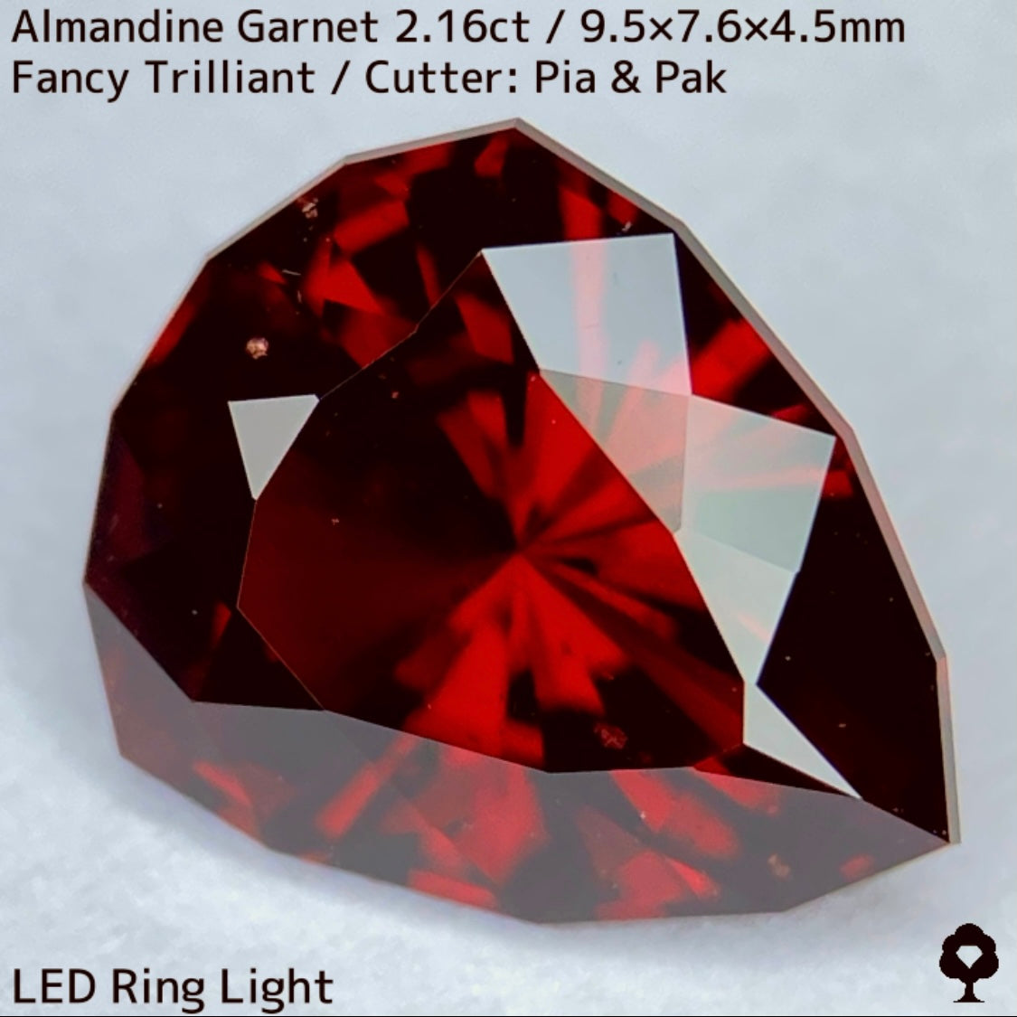 アルマンディンガーネット2.16ct★オレンジーレッドの鋭い煌めき放つ【炎の盾】