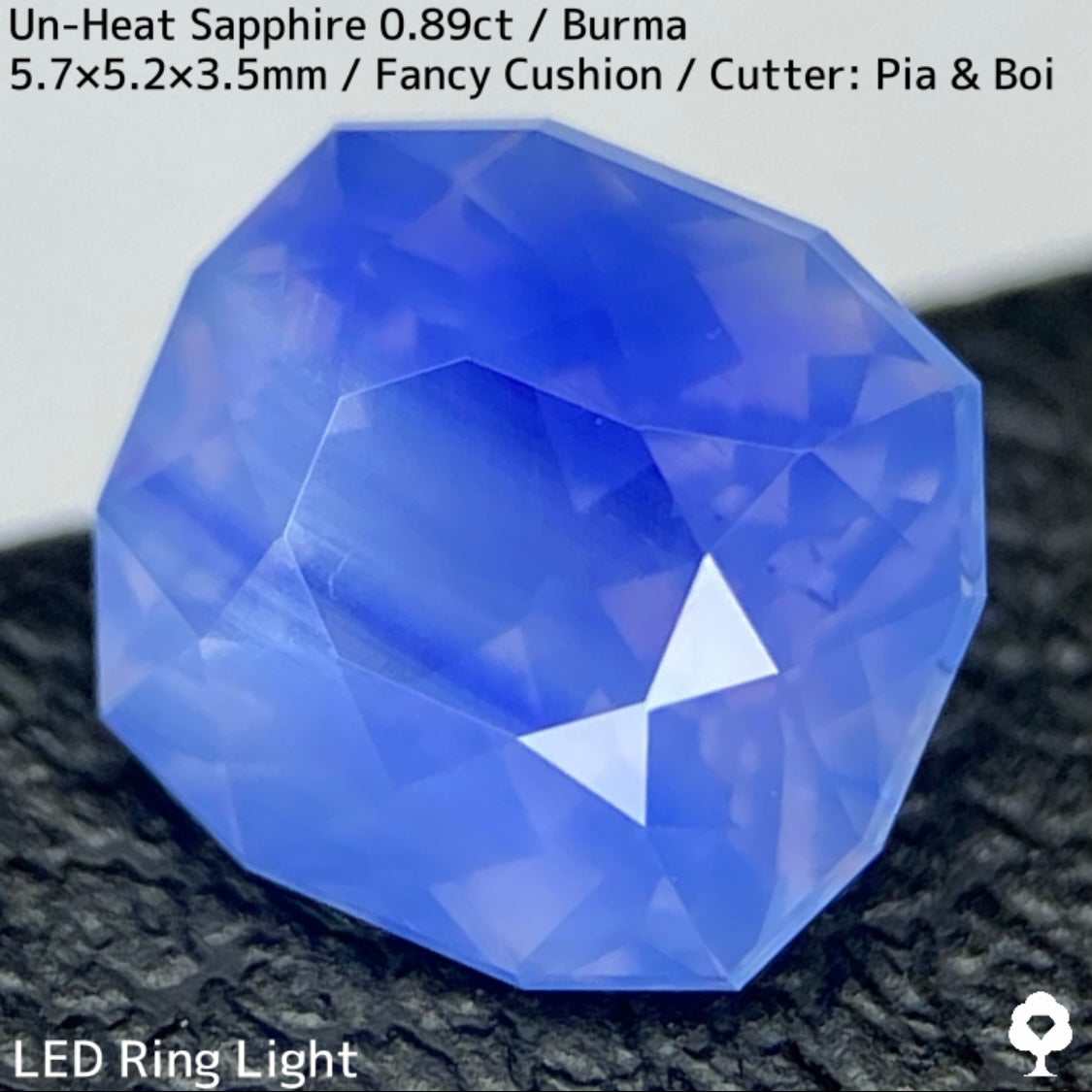 ビルマ産非加熱サファイア0.89ct★流れるシルクインクルと色だまりとピンクオレンジの煌めき美しい