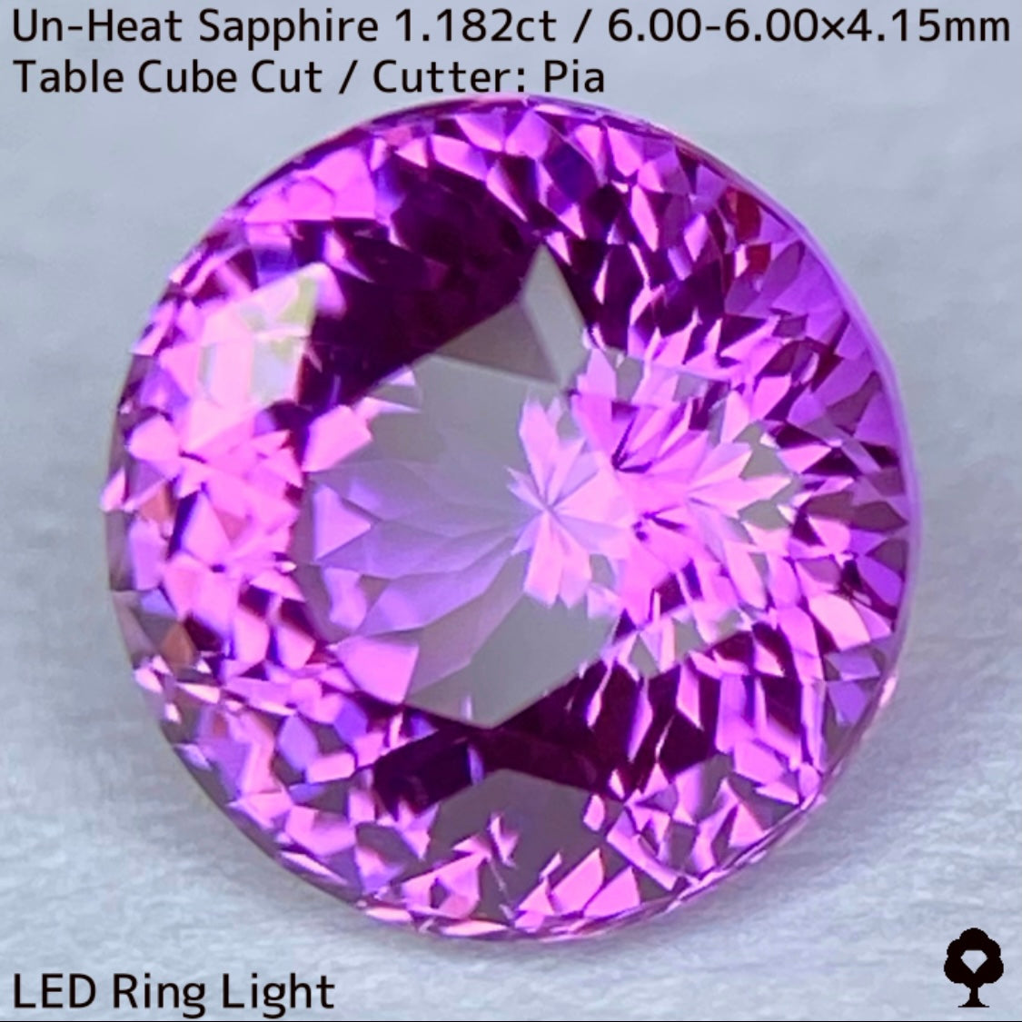 スリランカ産非加熱サファイア1.182ct★パープルとピンクが燃えさかる満開のフラワーカット
