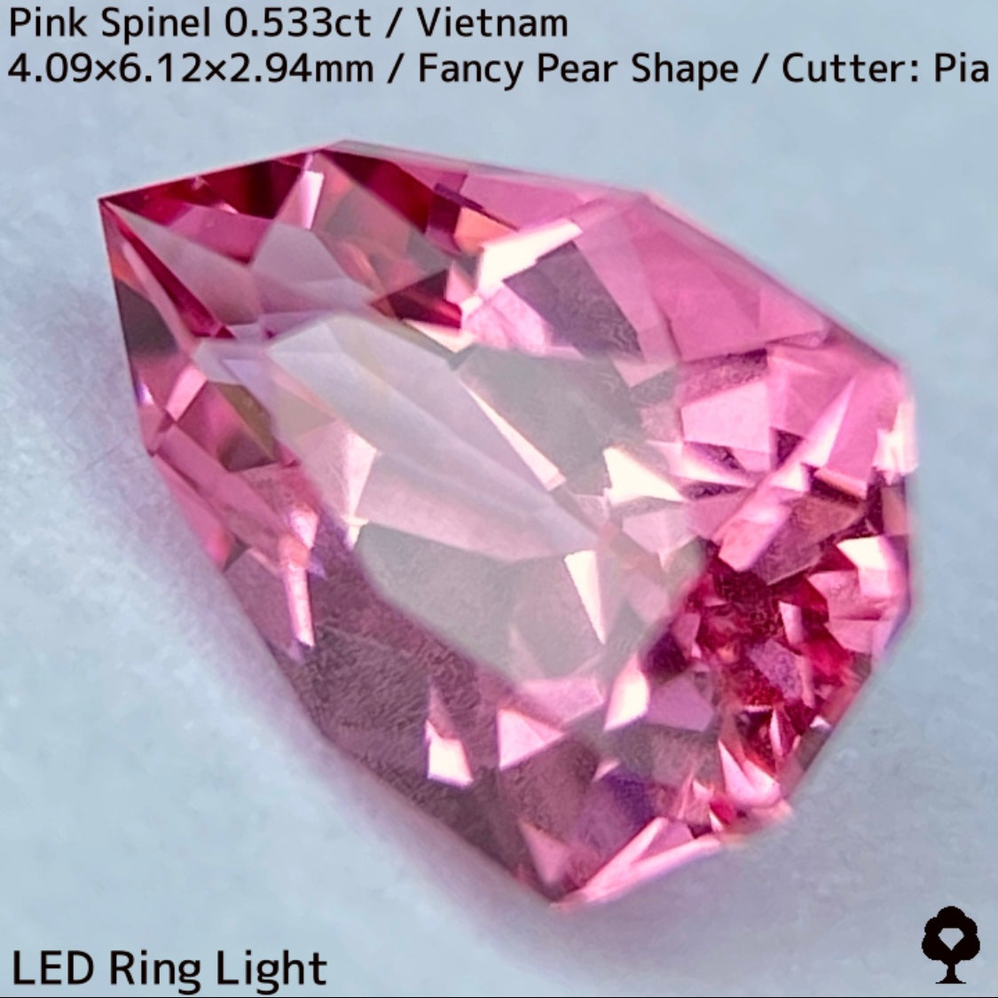 【お客さま専用】ベトナム産ピンクスピネル0.533ct★ツボミのような色だまり感美しいパパラチァカラーのペアシェイプ★ZB8枚ご利用