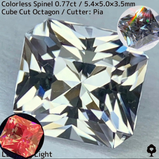 カラーレススピネル0.772ct★ダイヤ顔負けの強烈な煌めき放つレアカラーレス美結晶