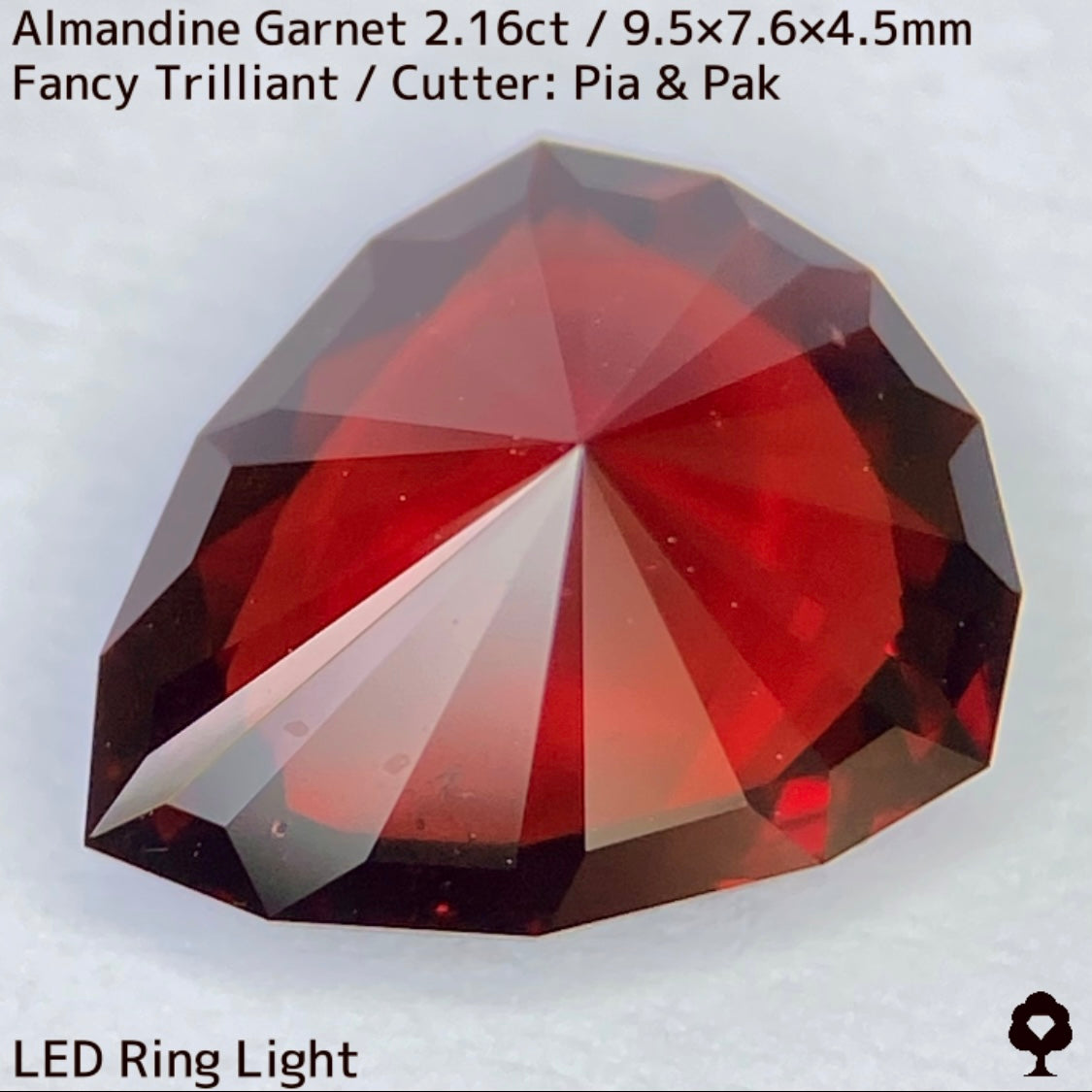 アルマンディンガーネット2.16ct★オレンジーレッドの鋭い煌めき放つ【炎の盾】