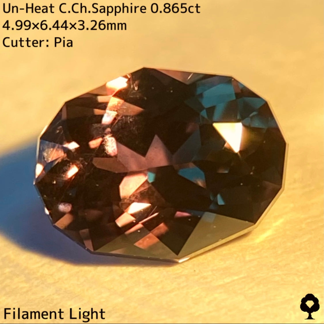 激渋カッコいいカーキの地色がピンキッシュパープルに変化★非加熱カラーチェンジサファイア0.865ct