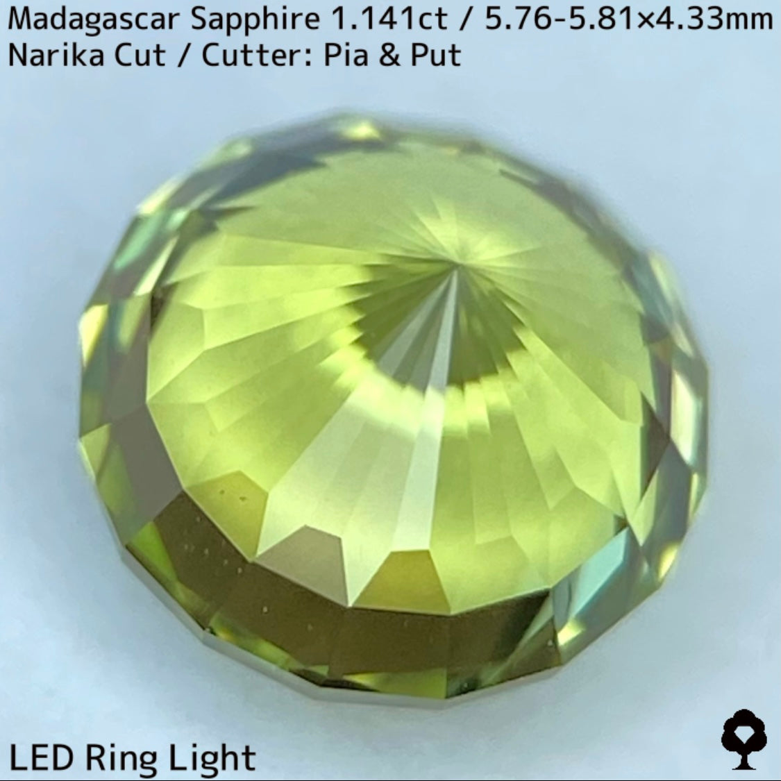 マダガスカル産サファイア1.141ct★春色美グリーンにファイアー煌めくナリカーカット超美結晶1ctアップ
