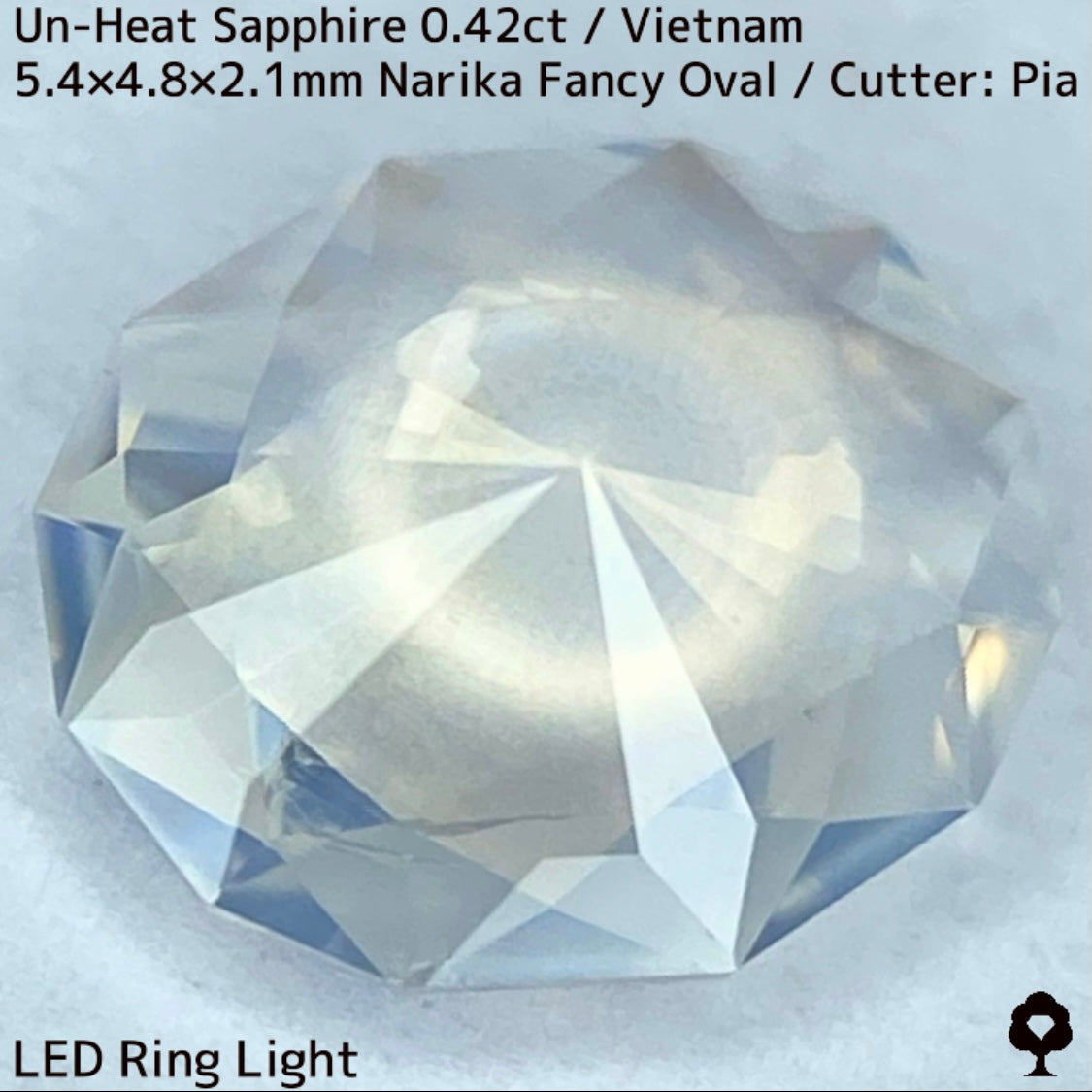 ベトナム産非加熱サファイア0.426ct★レモンゴールドの煌めきが美しい幻想的なシルキーホワイト