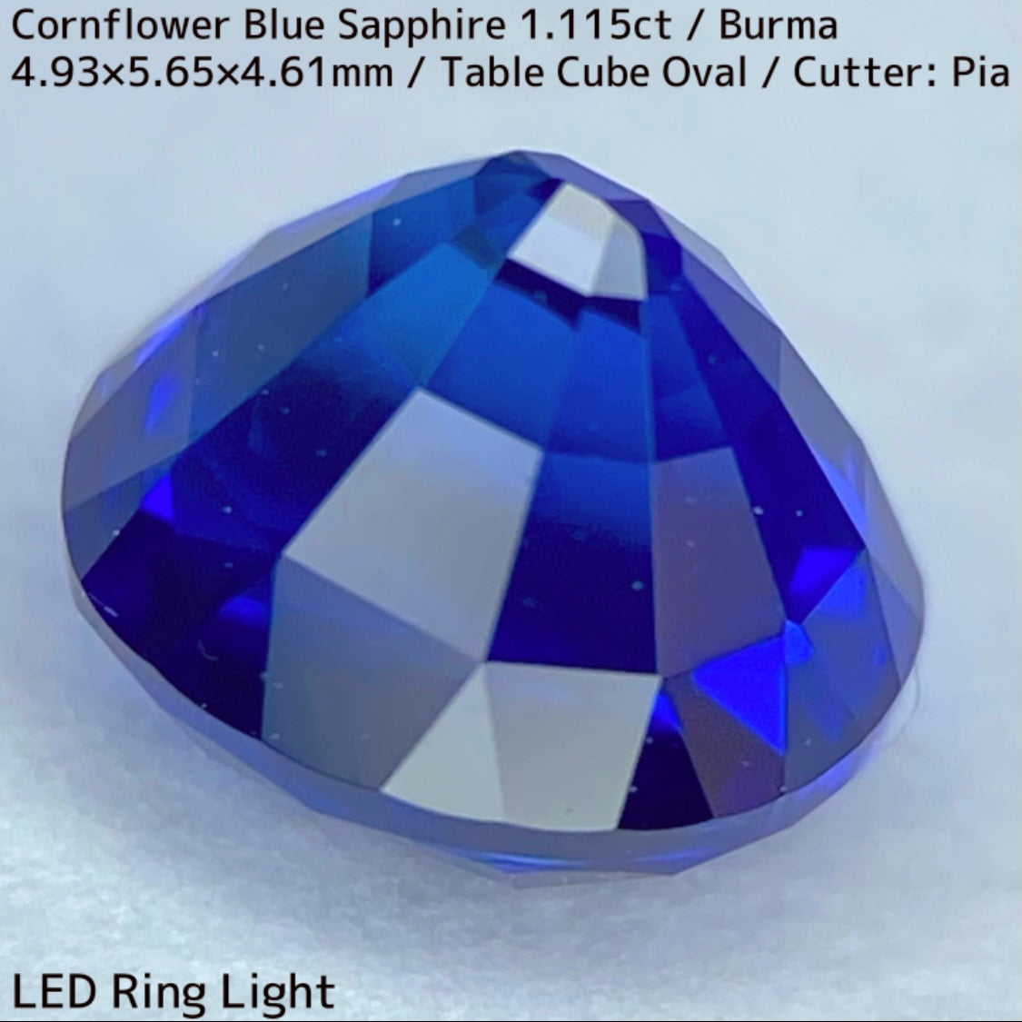 ビルマ産コーンフラワーブルーサファイア1.115ct