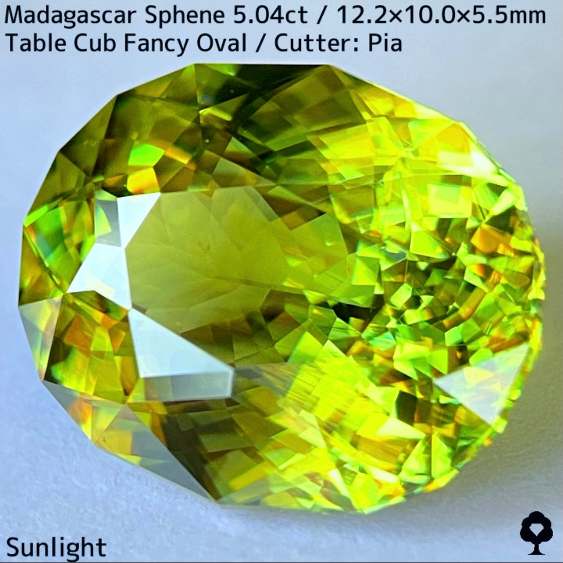 マダガスカル産スフェーン 5.041ct★イエローイッシュグリーンの爽やかで華やかなファイアー溢れる美結晶
