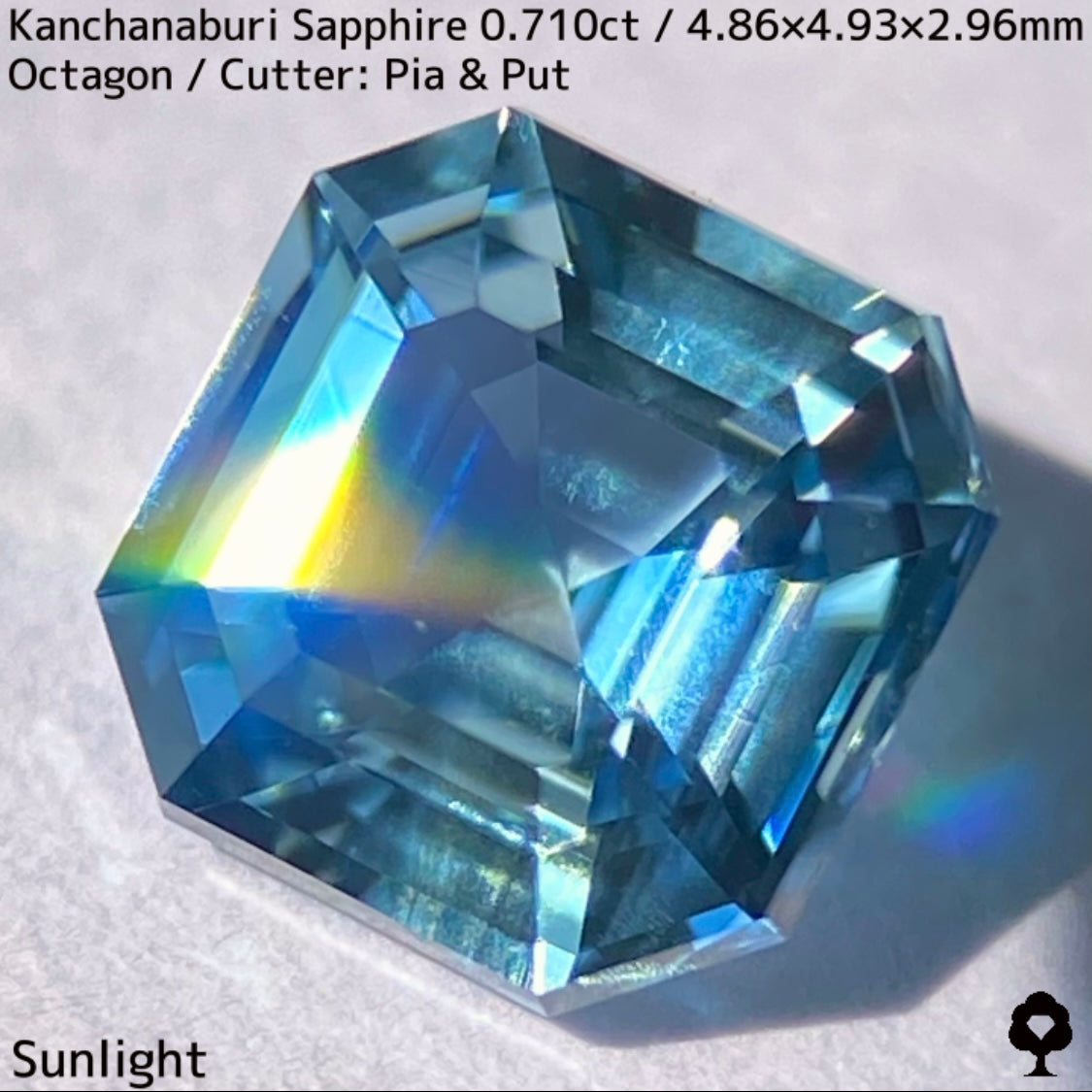 【ご当選者さま専用】カンチャナブリー産サファイア0.710ct★ライトカラーならではの凄まじいファイアー楽しめるシンプルオクタゴンの美結晶