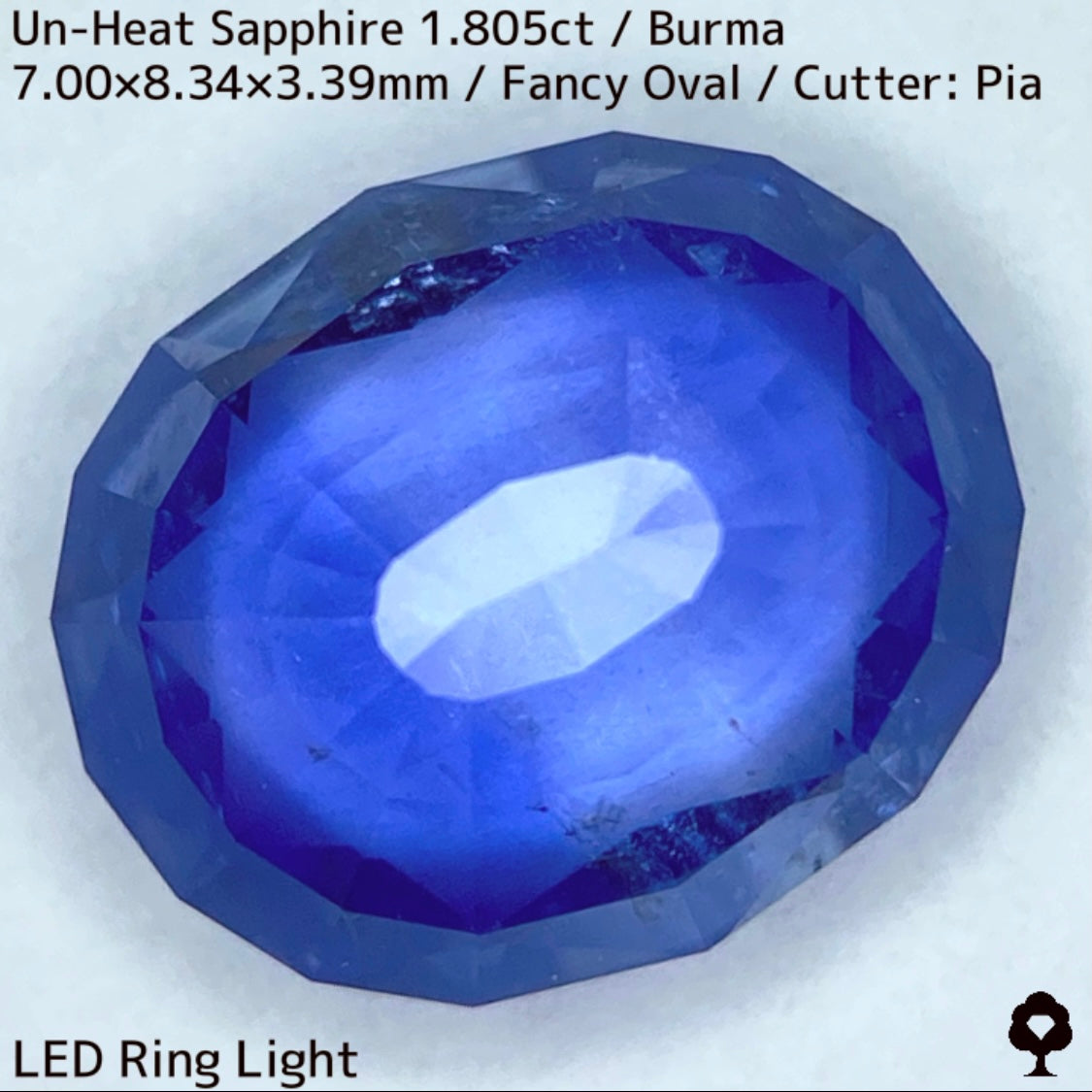 ビルマ産非加熱サファイア1.805ct★シルクとカラーバンド流れるシルキーブルー美しい逸品