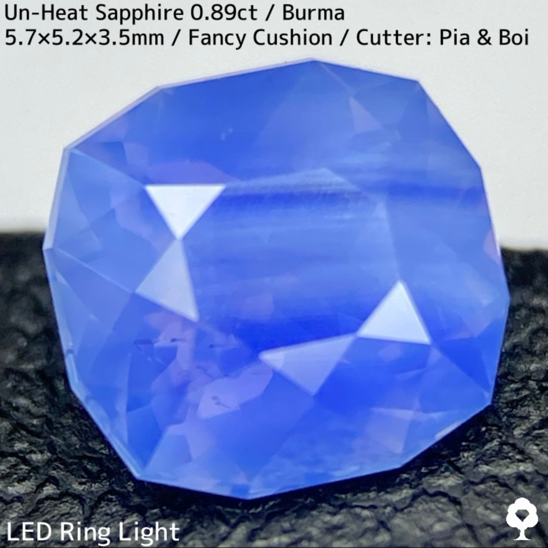 ビルマ産非加熱サファイア0.89ct★流れるシルクインクルと色だまりとピンクオレンジの煌めき美しい