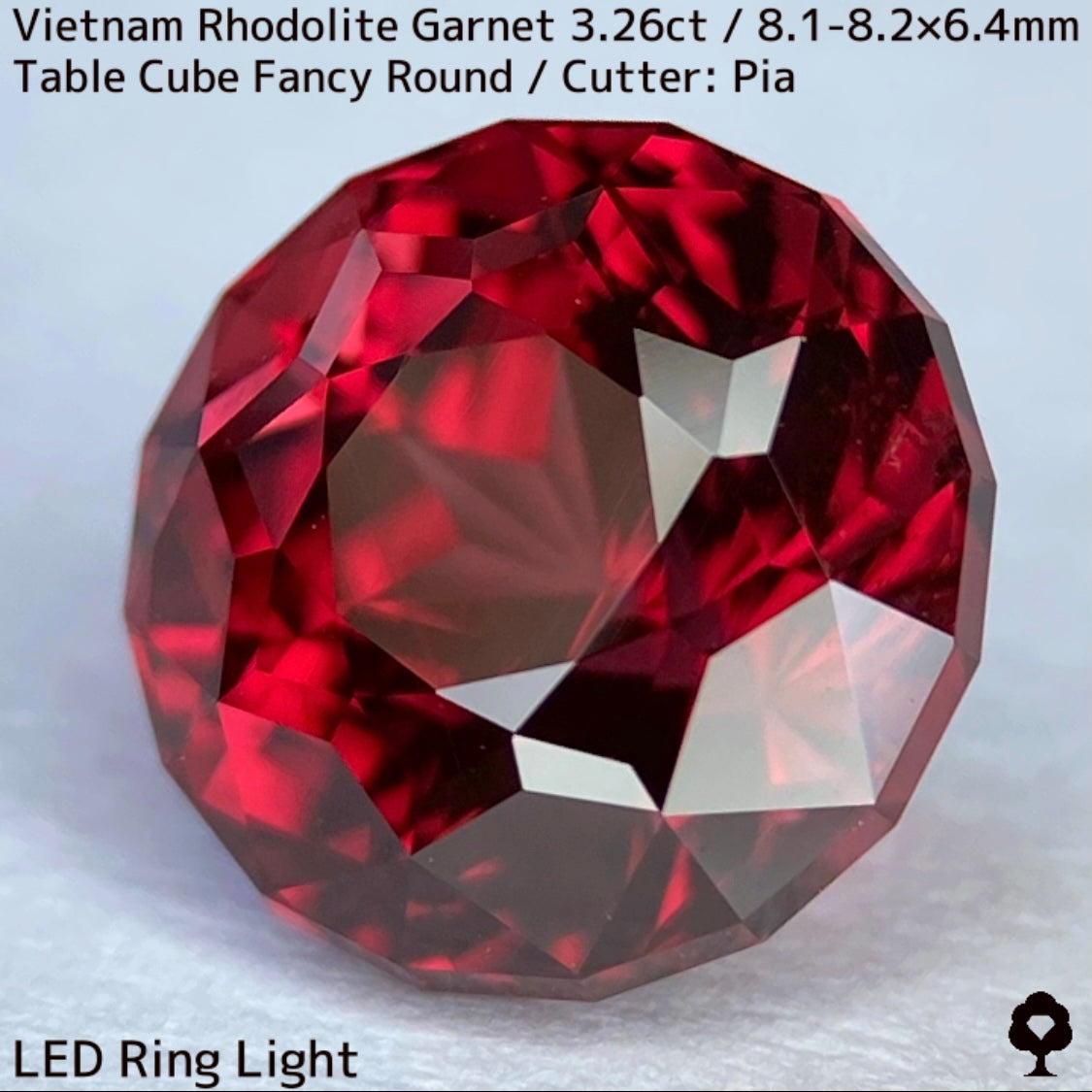 ベトナム産ロードライトガーネット3.26ct★ベトナム産らしくオレンジ含む深く鮮やかなカラーのまさに薔薇と言える一石