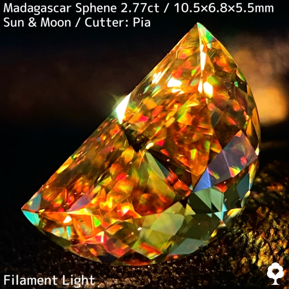【お客さま専用】マダガスカルスフェーン2.780ct★致命的亀裂を取り去った太陽と月をイメージした煌めき凄まじい美結晶
