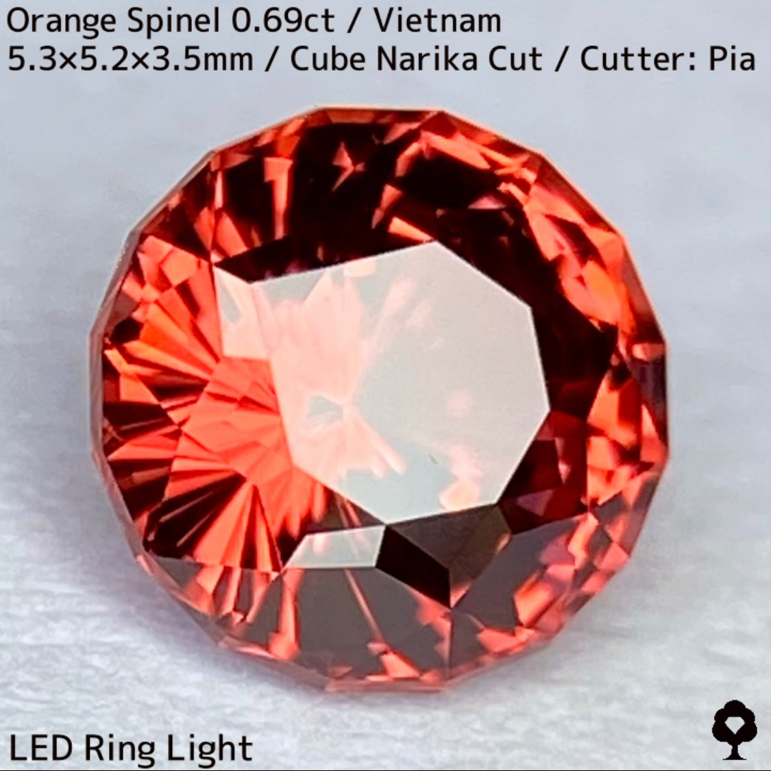 ベトナム産オレンジスピネル0.69ct★ネオンオレンジのナリカーの煌めきが圧巻の美結晶