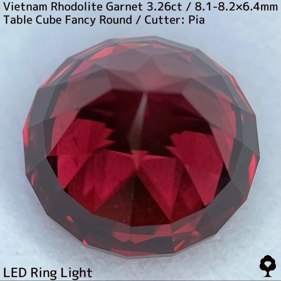 ベトナム産ロードライトガーネット3.26ct★ベトナム産らしくオレンジ含む深く鮮やかなカラーのまさに薔薇と言える一石