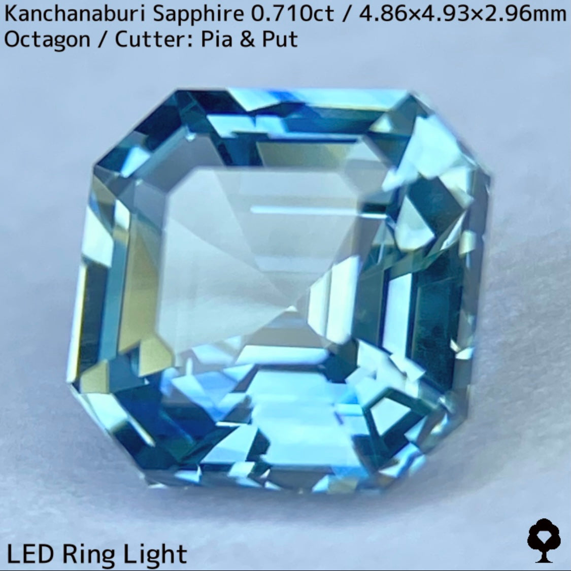 【ご当選者さま専用】カンチャナブリー産サファイア0.710ct★ライトカラーならではの凄まじいファイアー楽しめるシンプルオクタゴンの美結晶