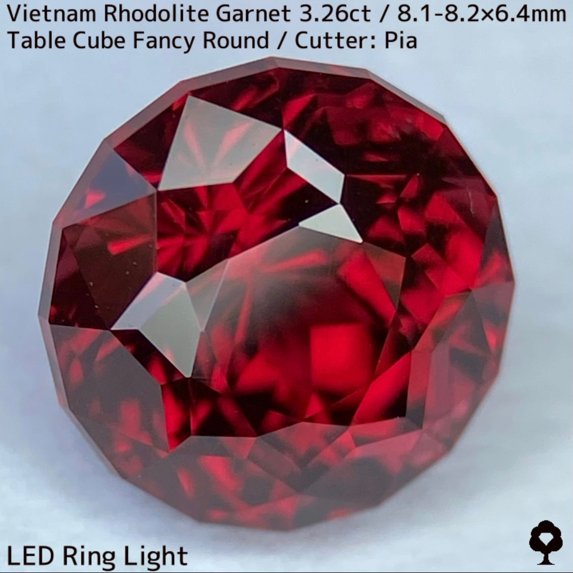 ベトナム産ロードライトガーネット3.26ct★ベトナム産らしくオレンジ含む深く鮮やかなカラーのまさに薔薇と言える一石
