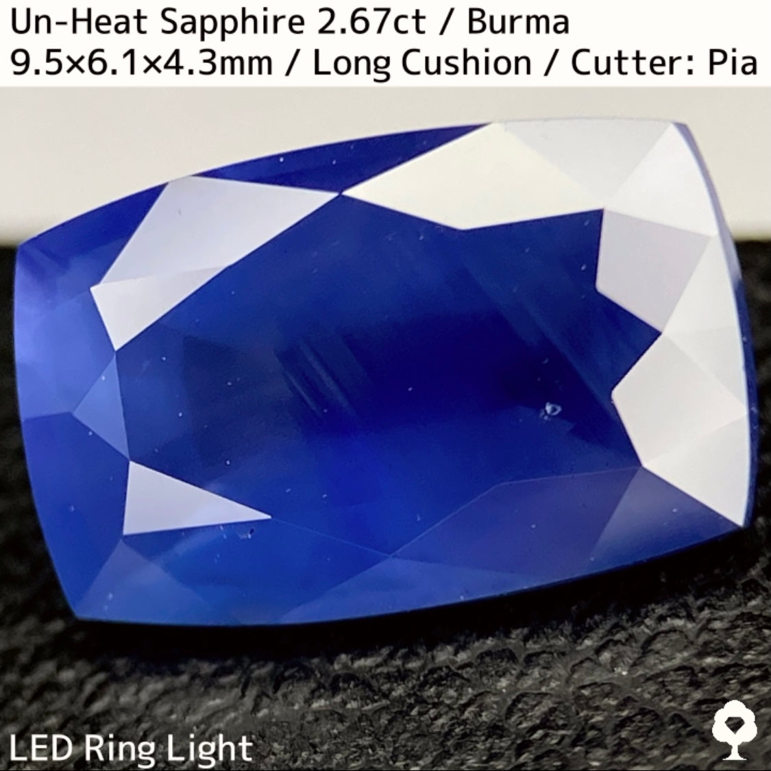 ビルマ産非加熱サファイア2.675ct★シルクの層がたっぷりと入った非加熱ならではの面白さと美しさを持った一石