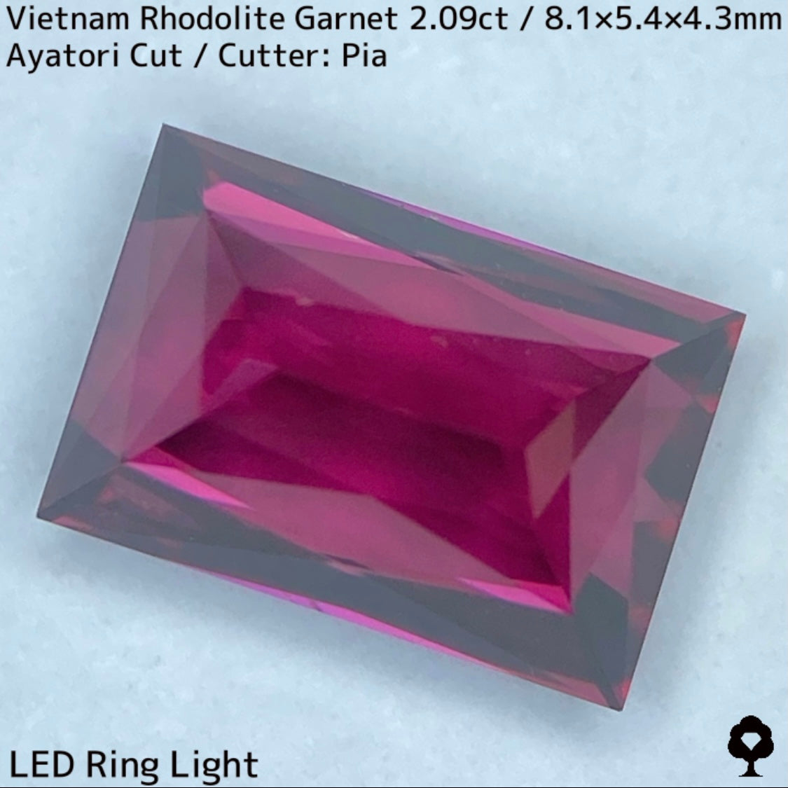 ベトナム産ロードライトガーネット2.09ct★シザースの極みアヤトリカットに仕上げたベトナム産らしいオレンジーな美色薔薇色