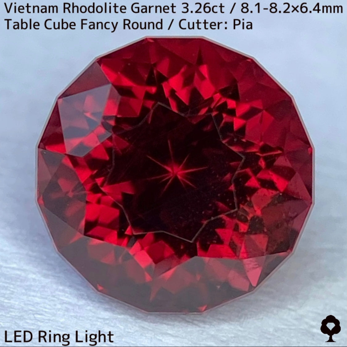 ベトナム産ロードライトガーネット3.26ct★ベトナム産らしくオレンジ含む深く鮮やかなカラーのまさに薔薇と言える一石