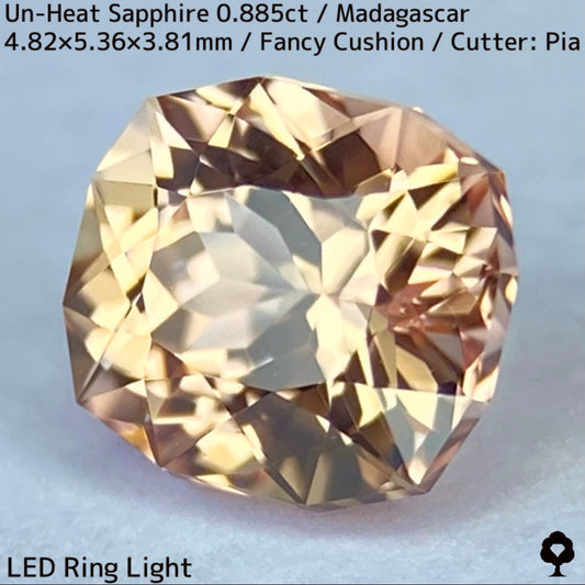 マダガスカル産非加熱サファイア0.885ct★インペリアルトパーズの様なシェリー感ある品と風格ある一石