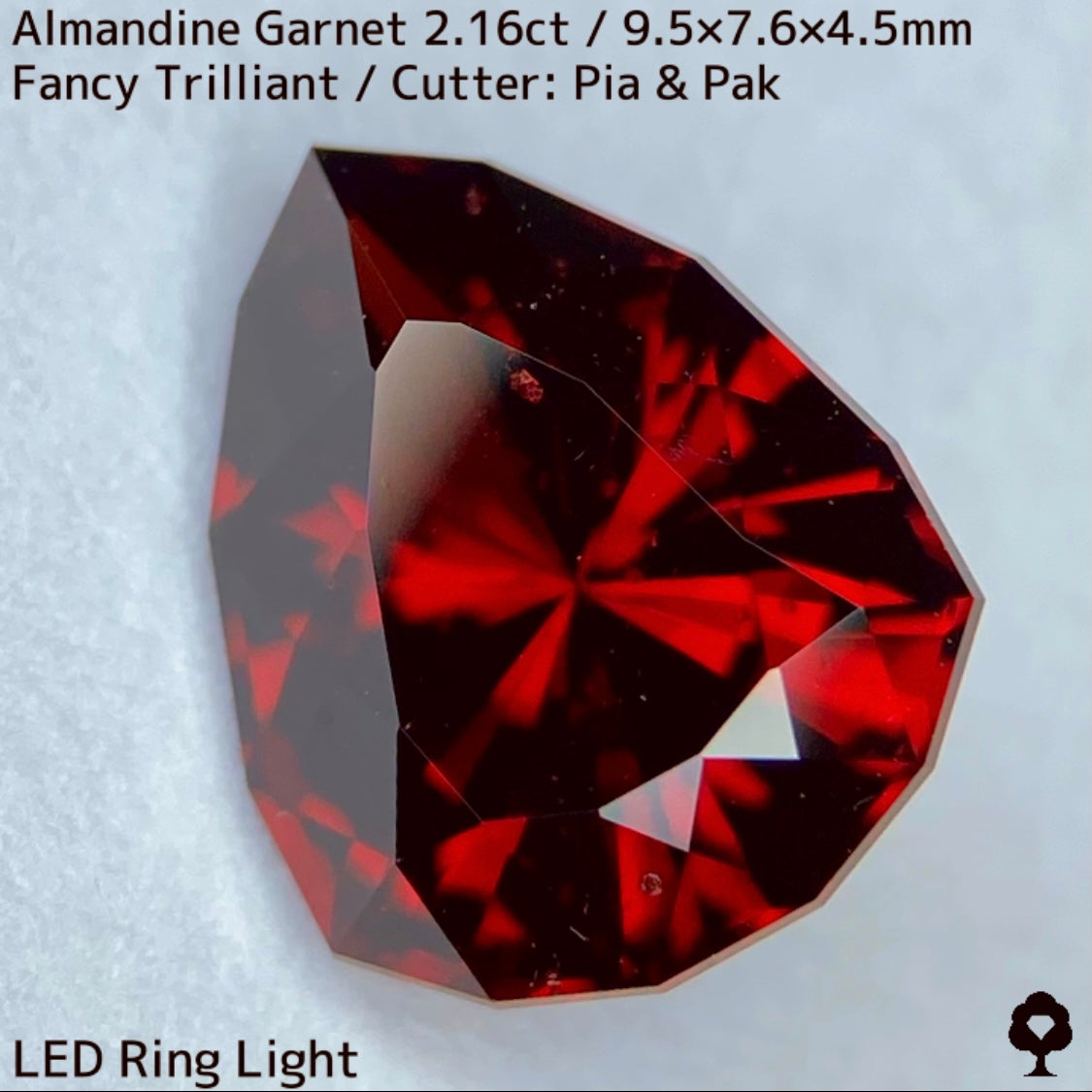 アルマンディンガーネット2.16ct★オレンジーレッドの鋭い煌めき放つ【炎の盾】