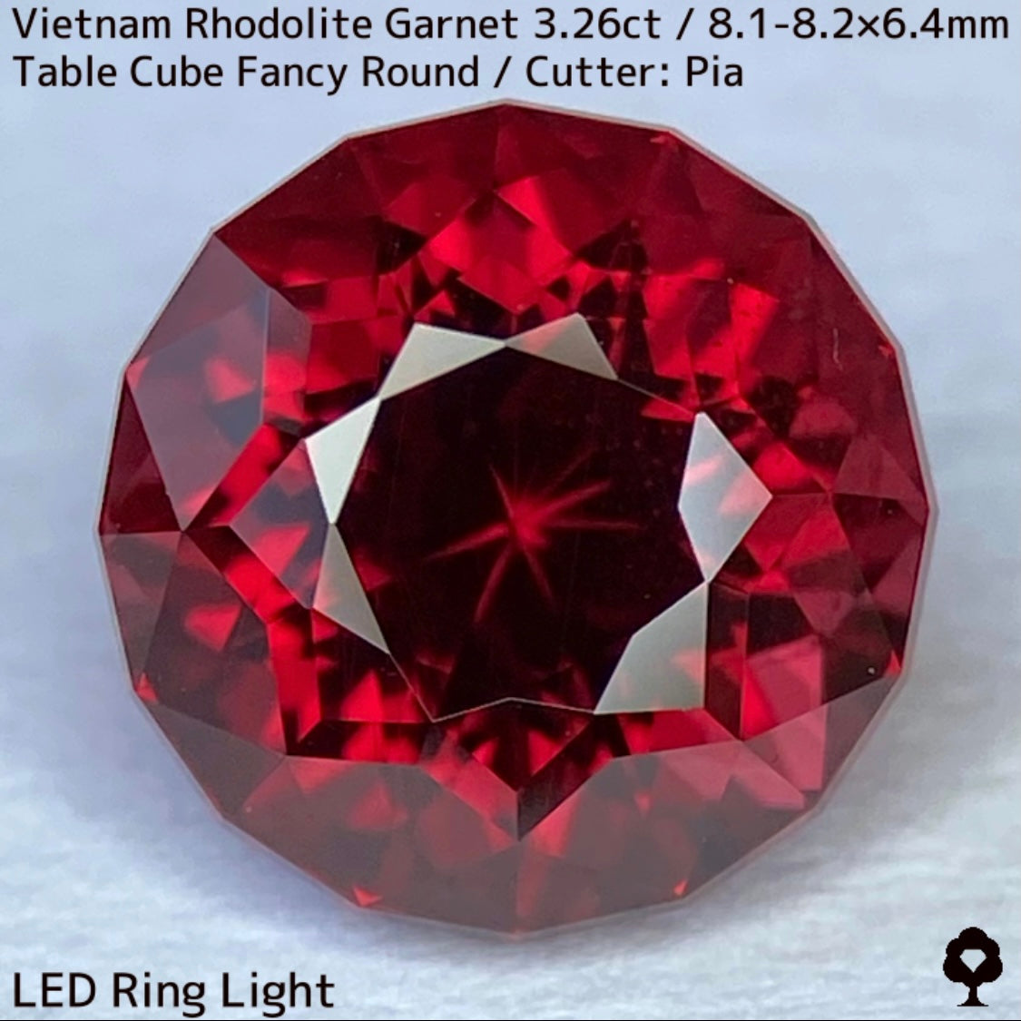 ベトナム産ロードライトガーネット3.26ct★ベトナム産らしくオレンジ含む深く鮮やかなカラーのまさに薔薇と言える一石